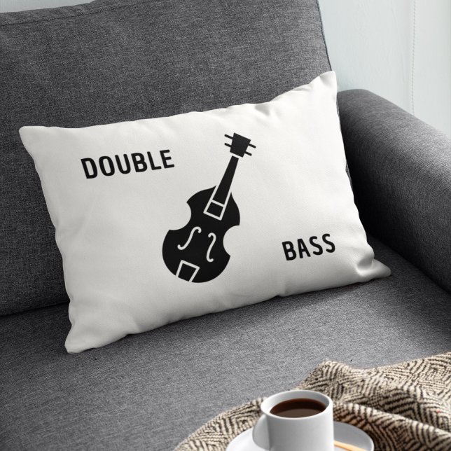 Double Bass in Black Lumbar Cushion (Creator Uploaded)