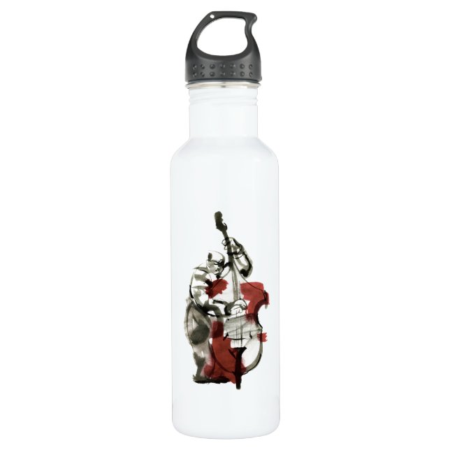 Double bass player 710 ml water bottle (Front)