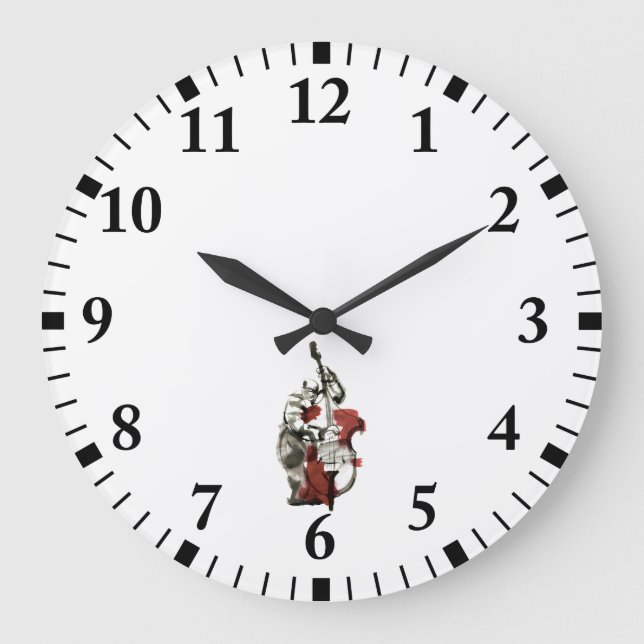 Double bass player large clock (Front)