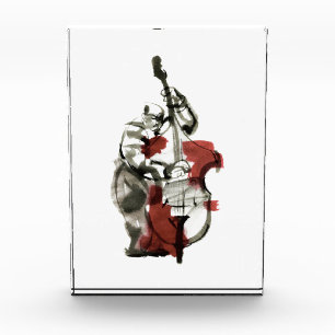 Double bass player photo block