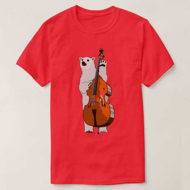 Double Bass Polar Bear T-Shirt (Design Front)