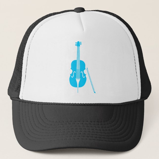 Double Bass - Sky Blue Trucker Hat (Front)