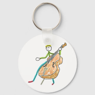 Double Bass Stickman Key Ring