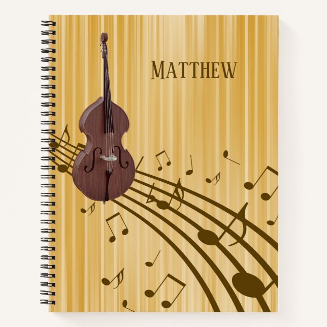 Double Bass String Instrument (large) Spiral Notebook (Front)