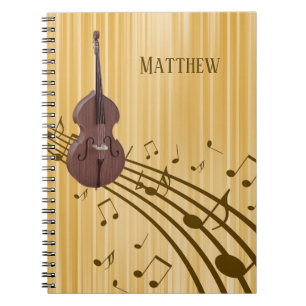 Double Bass String Instrument (medium) Spiral Notebook