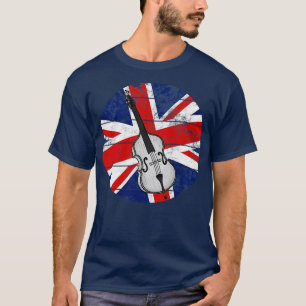 Double Bass UK Flag Bassist British Musician T-Shirt