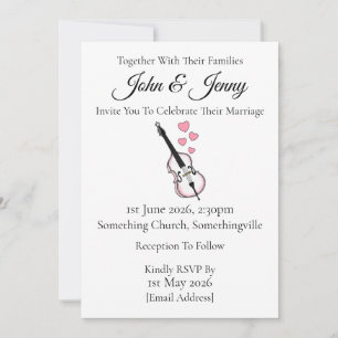 Double Bass Wedding Invitation Bassist Musicians