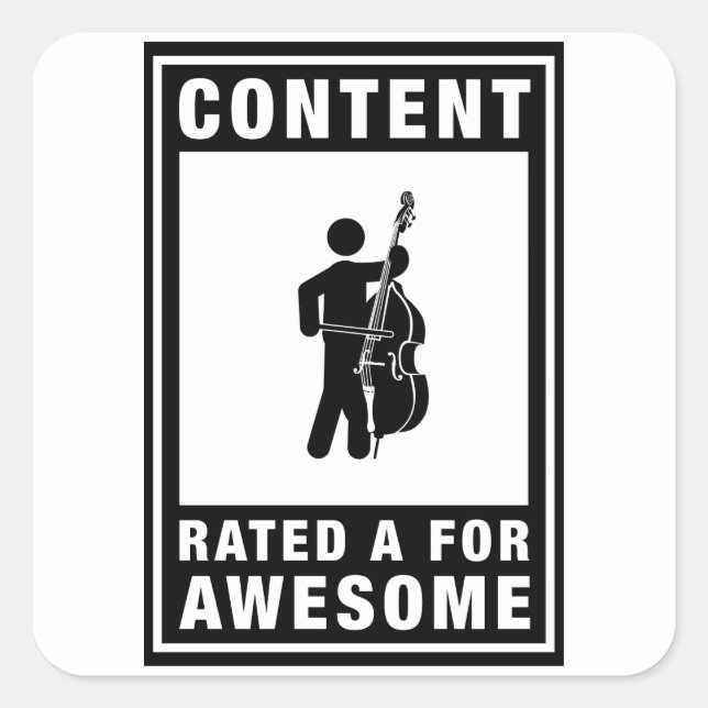 Double Bassist Square Sticker (Front)