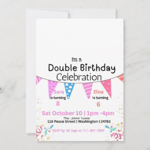 Double Birthday Celebration Invitation