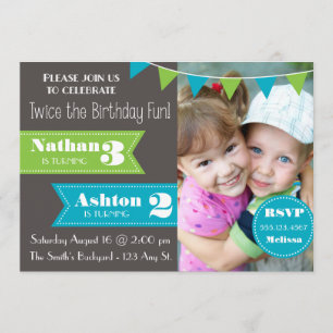 Double Birthday Party Invite (Boy/Boy)