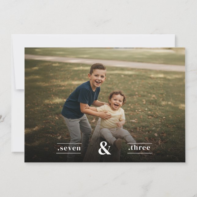 Double Birthday Two Kids Photo Party Celebration Invitation (Front)