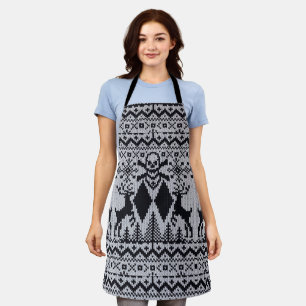 Double Black Diamond Ugly Christmas Sweater Style Apron