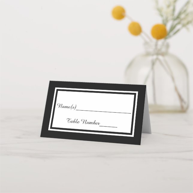 Double Black Trim - Escort Card (Front)