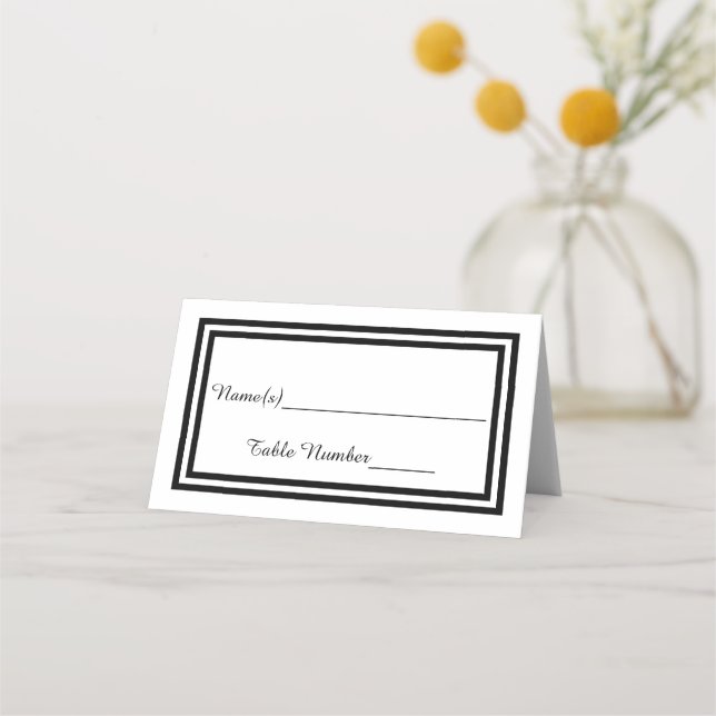 Double Black Trim - Escort Card (Front)
