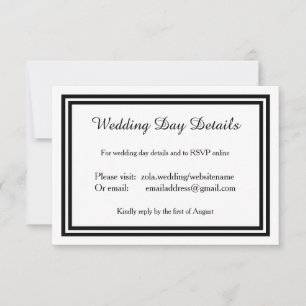 Double Black Trim- Wedding Day Details Invitation