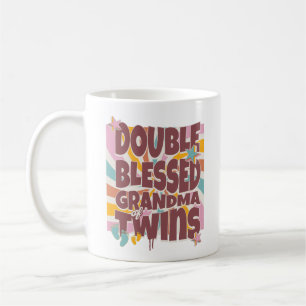 Double Blessed Grandma Of Twins 2024 Grandparent Coffee Mug