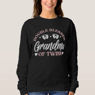 Double Blessed Grandma Of Twins Twin Grandma Sweatshirt