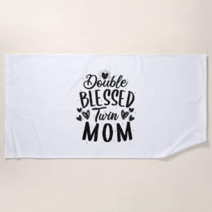 Double Blessed Twin Mum Beach Towel