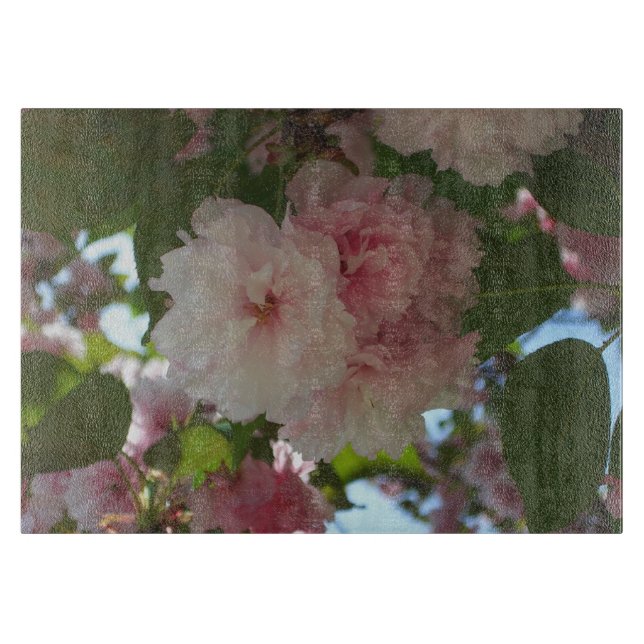 Double Blossoming Cherry Tree I Spring Floral Cutting Board (Front)