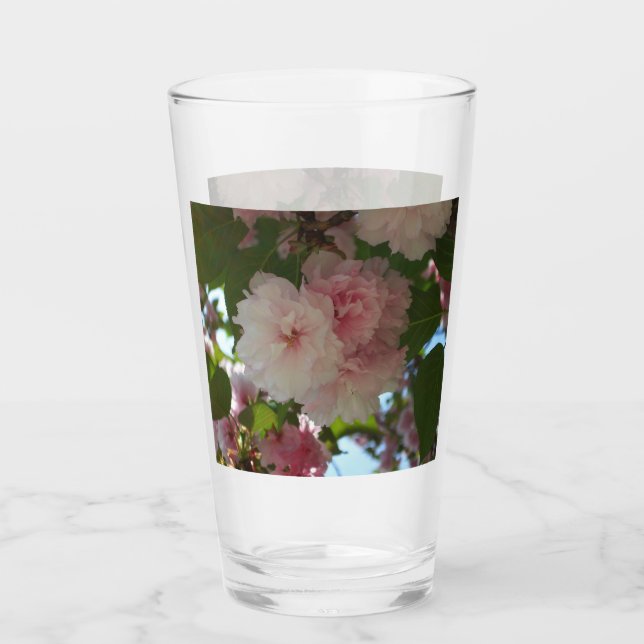 Double Blossoming Cherry Tree I Spring Floral Glass (Front)
