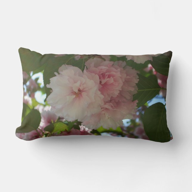 Double Blossoming Cherry Tree I Spring Floral Lumbar Cushion (Front)