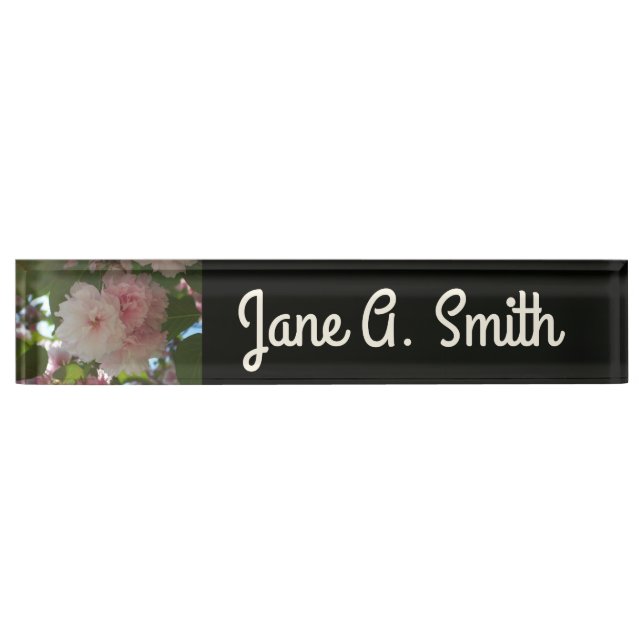 Double Blossoming Cherry Tree I Spring Floral Nameplate (Front)