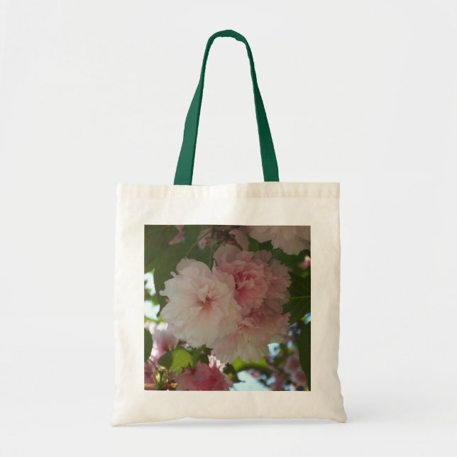 Double Blossoming Cherry Tree I Spring Floral Tote Bag (Front)