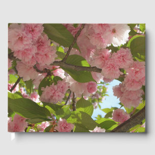 Double Blossoming Cherry Tree III Spring Floral Guest Book