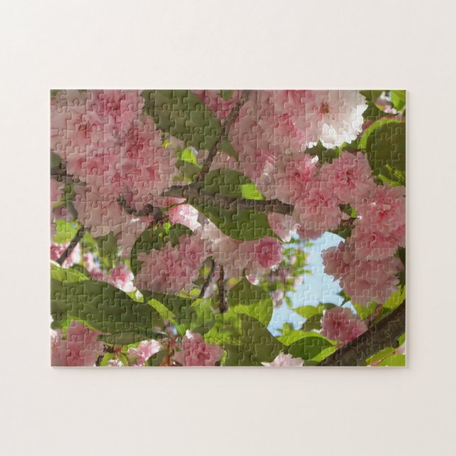 Double Blossoming Cherry Tree III Spring Floral Jigsaw Puzzle (Horizontal)