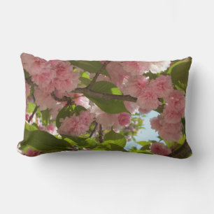 Double Blossoming Cherry Tree III Spring Floral Lumbar Cushion