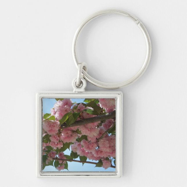 Double Blossoming Cherry Tree IV Spring Key Ring (Front)