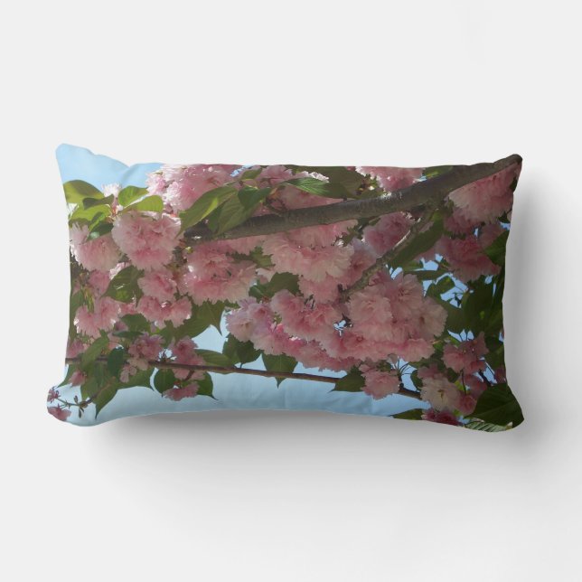 Double Blossoming Cherry Tree IV Spring Lumbar Cushion (Front)