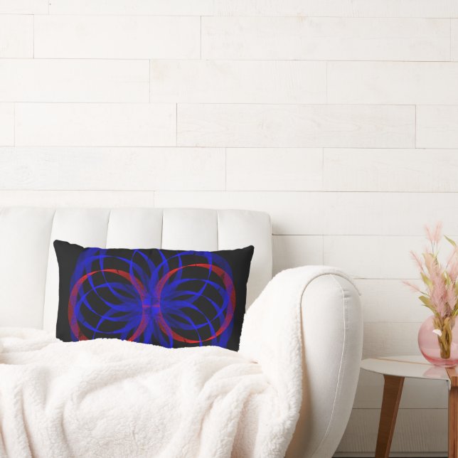 Double Blueberry Accent Geometric Throw Pillow (Couch)
