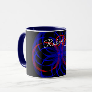 Double Blueberry Color Geometric Coffee Mug