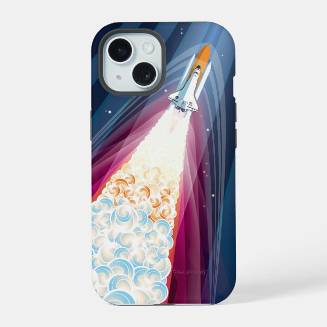 Double Boosted (Space Shuttle Launch) iPhone 15 Case (Back)