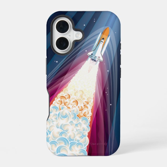 Double Boosted (Space Shuttle Launch) iPhone 16 Case (Back)
