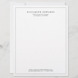 Double Border Simple Elegant Minimalist Custom Letterhead