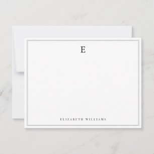 Double Border Simple Elegant Monogram Letter Card