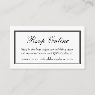 Double-Bordered White RSVP Online Enclosure Card
