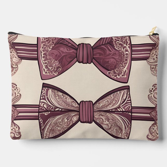 Double Bow Chic Bow Tie AI art  Accessory Pouch (Back)