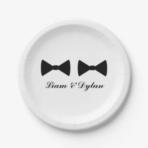 "Double Bow Ties" Paper Plates