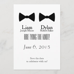 "Double Bow Ties" Save the Dates Save The Date
