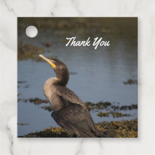 Double breasted cormorant favour tags