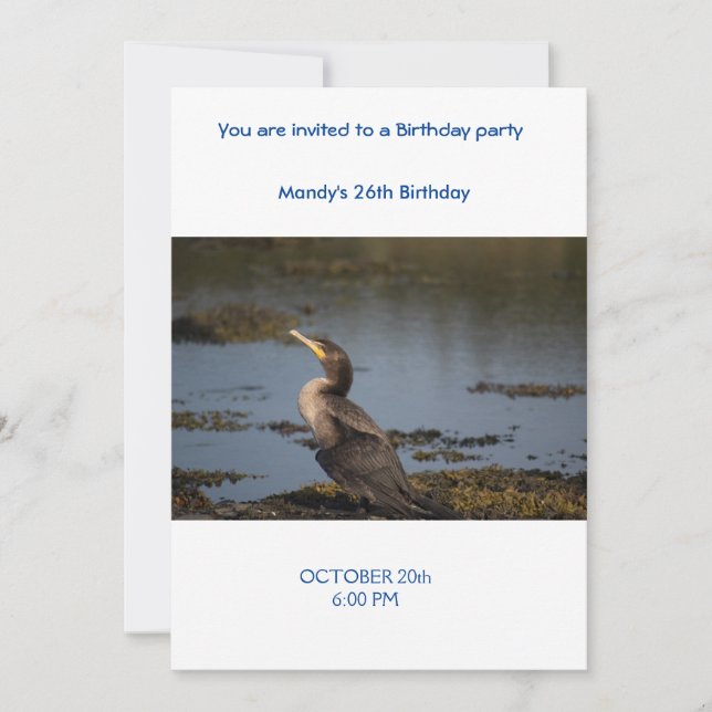 Double breasted cormorant invitation (Front)