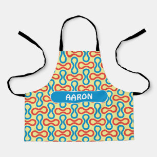 Double Bubble Cream Blue Minimal Pattern Apron