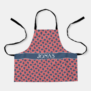 Double Bubble Peach Blue Minimal Pattern Apron
