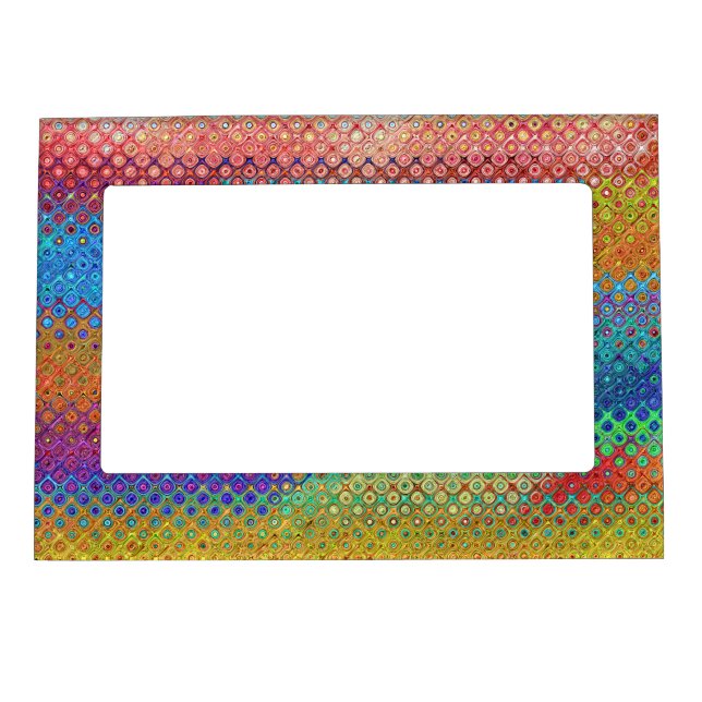 Double Bubble Psychedelic Rainbow Pattern Magnetic Frame (Front)
