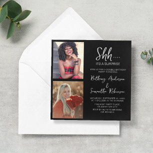 Double Celebration 2 Photo Birthday Invitation
