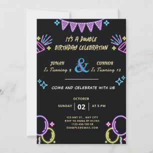 Double Celebration Birthday Invitation