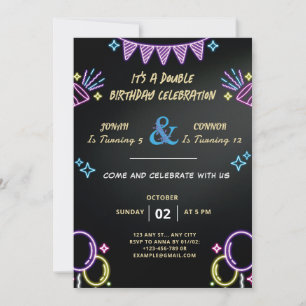 Double Celebration Birthday Invitation